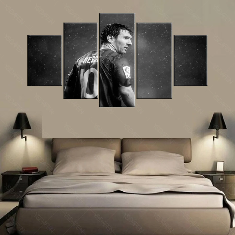 5 шт. FC Barcelona Месси печатные картины холст для жизни Аватар Wall Art HD печати Декор