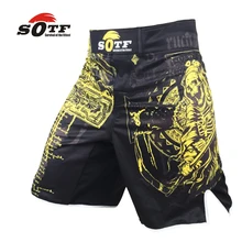 SOTF yellow Azrael breathable sports fitness mma fighting boxing shorts Tiger muay thai boxing shorts mma