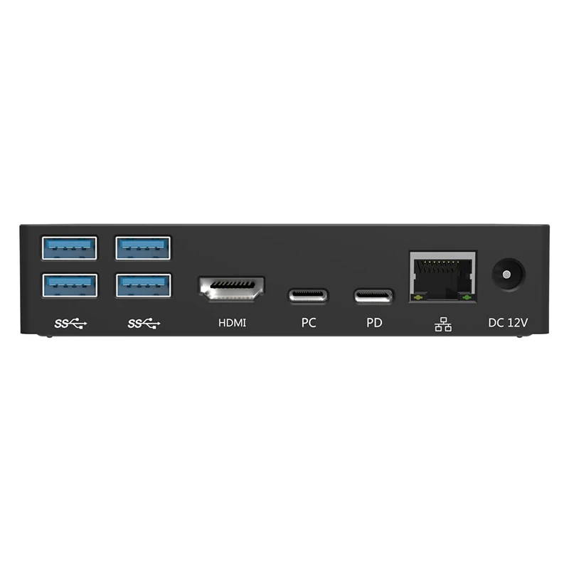 Алюминиевая многофункциональная док-станция, type-C к HDMI/RJ45/USB3.0-A* 6/аудио/микрофон универсальный, SDB1