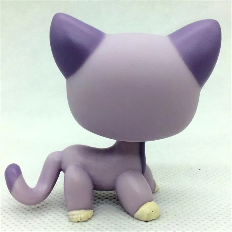 Pet Shop Lps Toys Standing Littlest Short Hair Cat #2291 White Pink Glitter kitty
