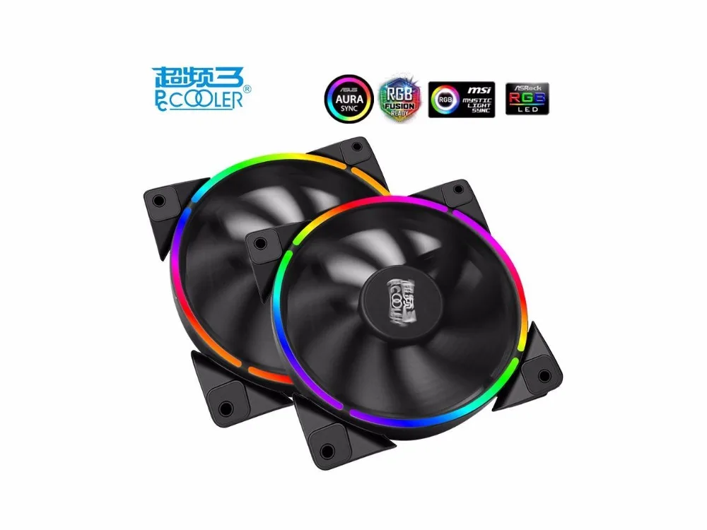 2 шт кулер Corona Angel Eye AURA RGB Gigabyte/MSI/ASRock Sync Supported 120mm супер тихий вентилятор охлаждения