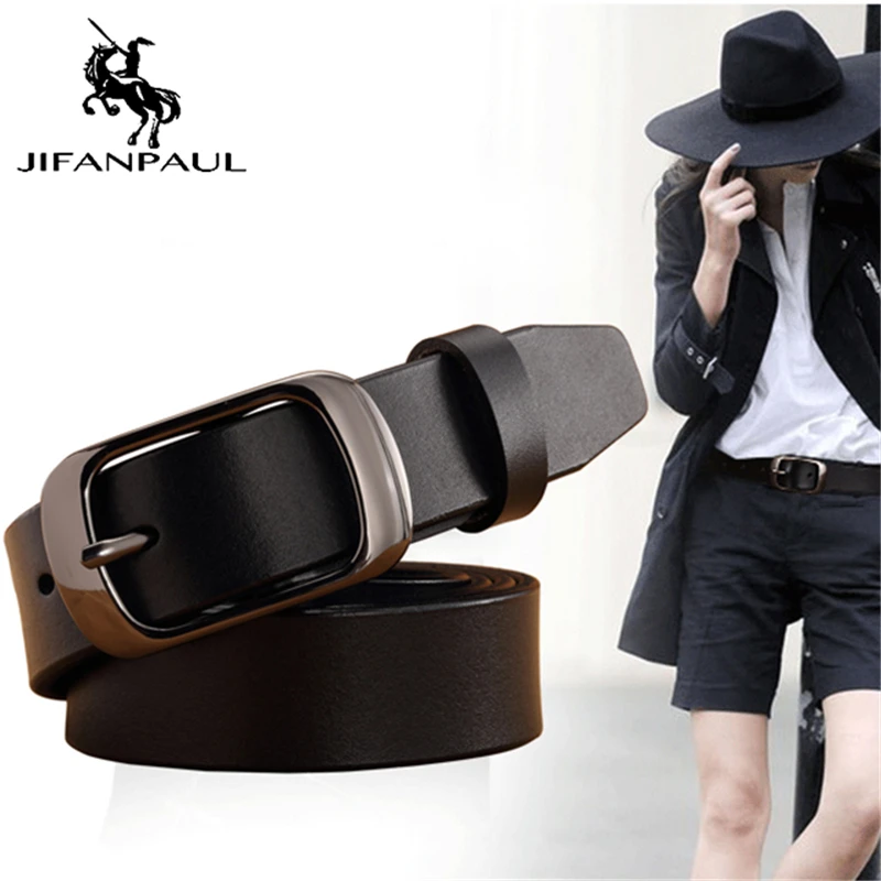 JIFAPAUL Дамский бренд кожаный чисто ремень пряжка Повседневный простой дикий модный Джинсовый корсет женский