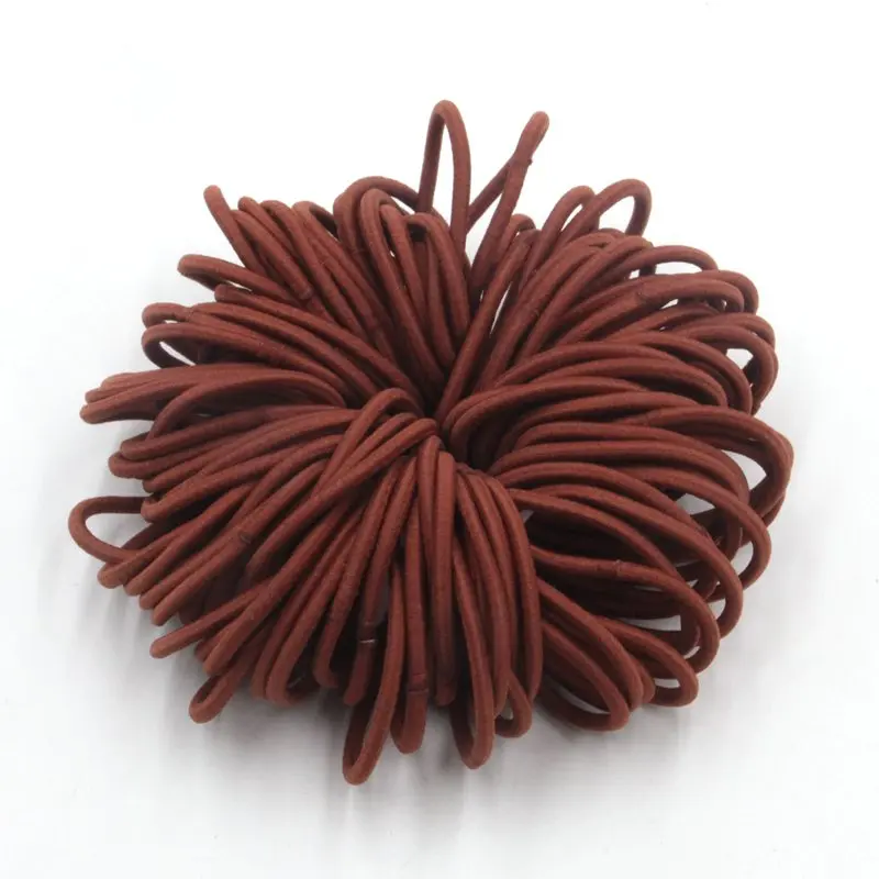 Резинки для волос черные эластичные толщиной 4 мм 100 шт./лот|hairband girl|elastic hair tieshair ties
