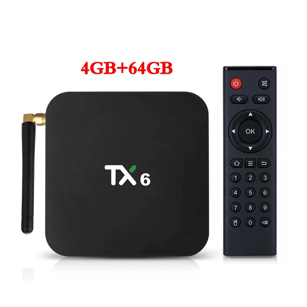 ТВ-приставка Android 9,0 TX6 Smart Android tv Box Allwinner H6 2 ГБ/4 ГБ DDR3 ram 32 ГБ/64 ГБ 2,4 г/5 ГГц WiFi BT4.1 H.265 4K медиаплеер - Цвет: Only 4GB 64GB