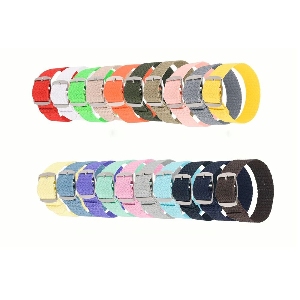 

20mm Man Woman Casual Watch Band Nylon Perlon Straps Weave Strap Watchband Wrist strap Replacement Watch Strap Watch Accessories