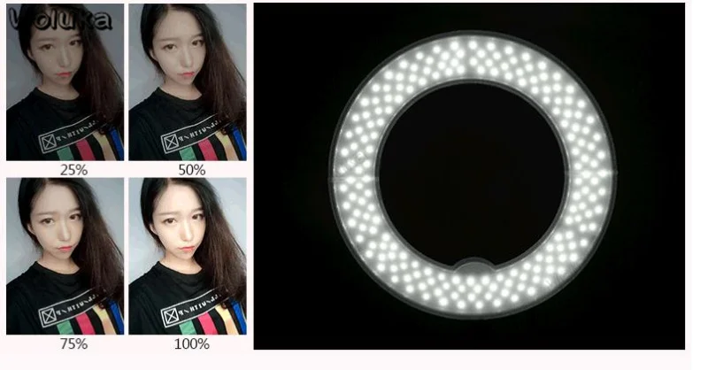 Большой светодиодный кольцевая лампа с регулировкой в прямом эфире HD красоты кожи небольшой для фото и видео съемки посадки selfie CD50 T15
