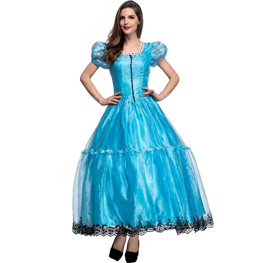 Алиса в Стране Чудес Костюм Алиса принцесса костюм взрослых женщин Хэллоуин косплей фантазии платье Размер s-xl