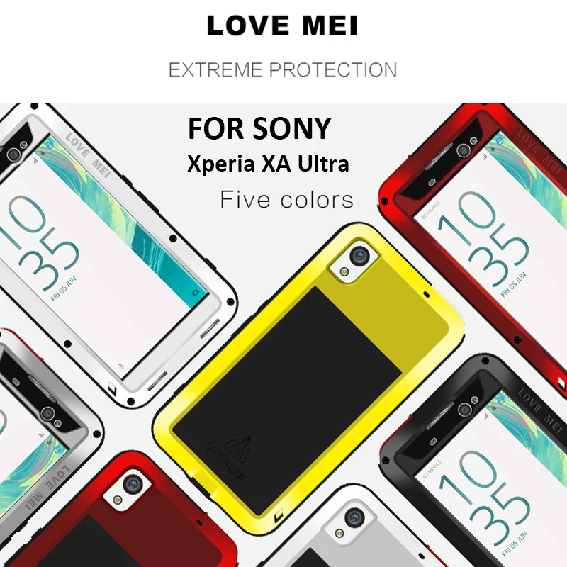 FOR SONY Xperia XA Ultra Armored Aluminum Cover Case LOVE MEI FOR Xperia XA Ultra Cover