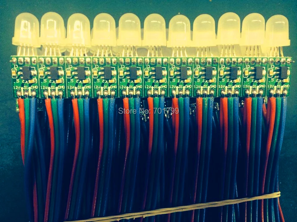 100 шт. DC12V 12 мм WS2811 Светодиодный умный пиксельный узел не водонепроницаемый Без