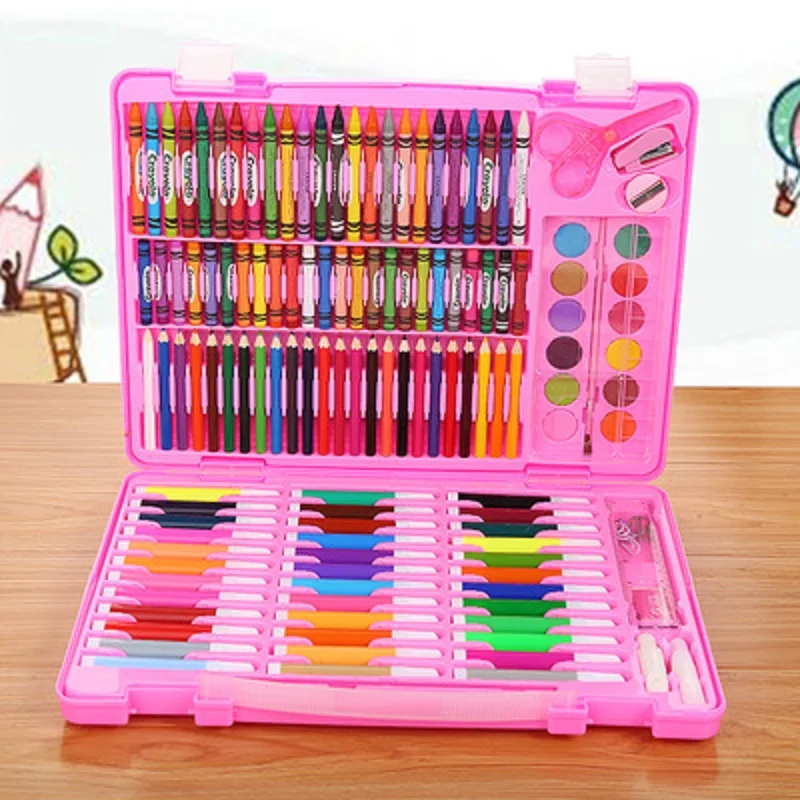 

150pcs/set Painting Pencil Water Colored Marker Pen Crayon Oil Pastel Sketching Paint Brush Children Kids Drawing Tool Supplies