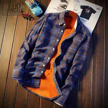 Мужская клетчатая фланелевая рубашка, мужская повседневная Осенняя зимняя Весенняя плотная Теплая Флисовая хлопковая рубашка с длинным рукавом, 5XL Корейская мужская 4829