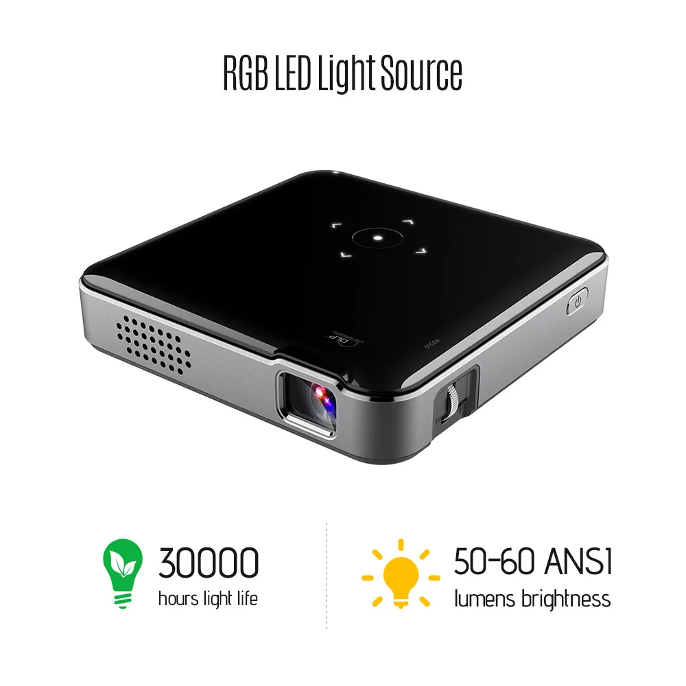 

Mini Projector DLP 1080P 60 ANSI Lumens USB HD Image Input Wireless Pocket Projectors for Home Small Office Using