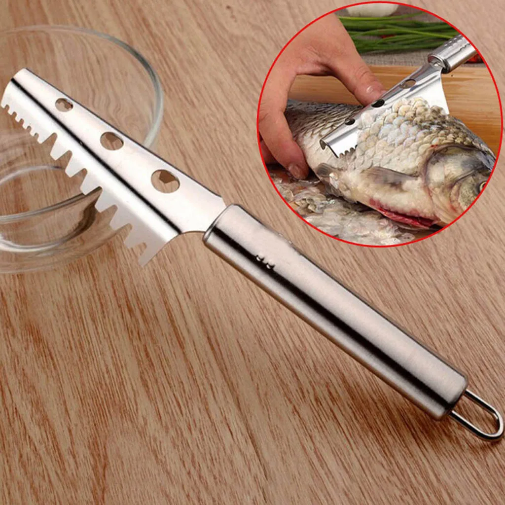 

Fish Scale Cleaner Stainless Steel Scraper Tool Kitchen Scaler Remover Peeler