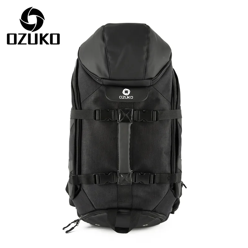 Модный мужской рюкзак для путешествий многофункциональный большой емкости Водонепроницаемые альпинистские сумки мужские зарядка через usb багаж для ноутбука - Цвет: Black Backpack