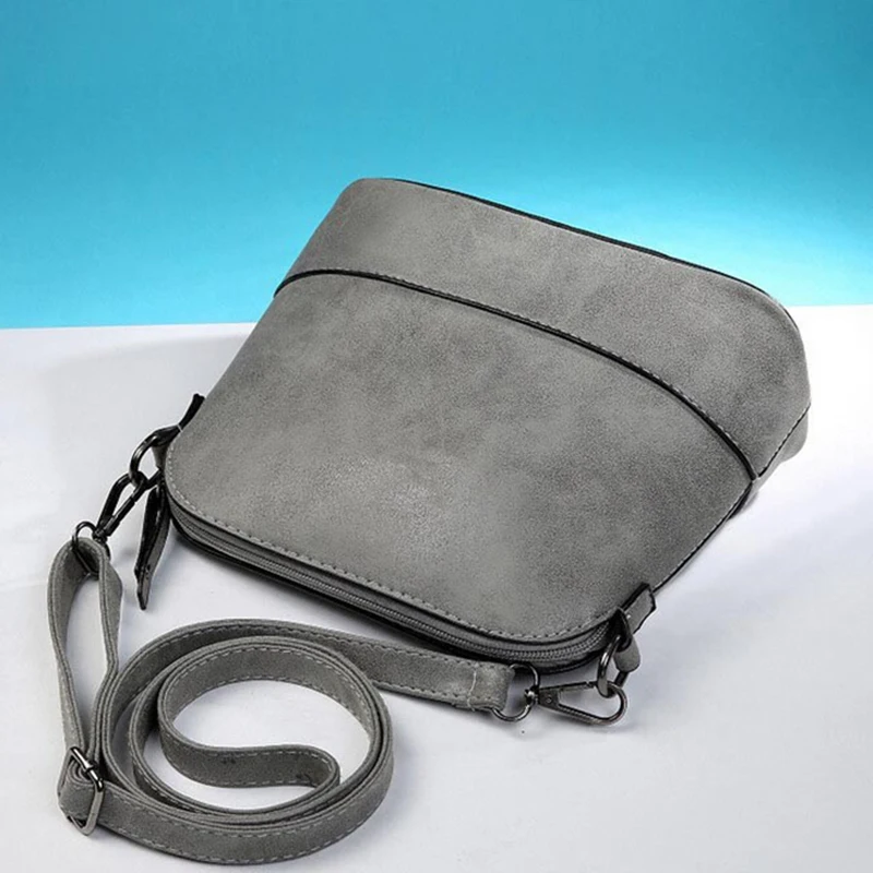 جديد أزياء المرأة حقيبة ساعي فرك قذيفة حقيبة Nubuck جلد صغيرة crossbody أكياس أنحاء الكتف حقيبة يد المرأة