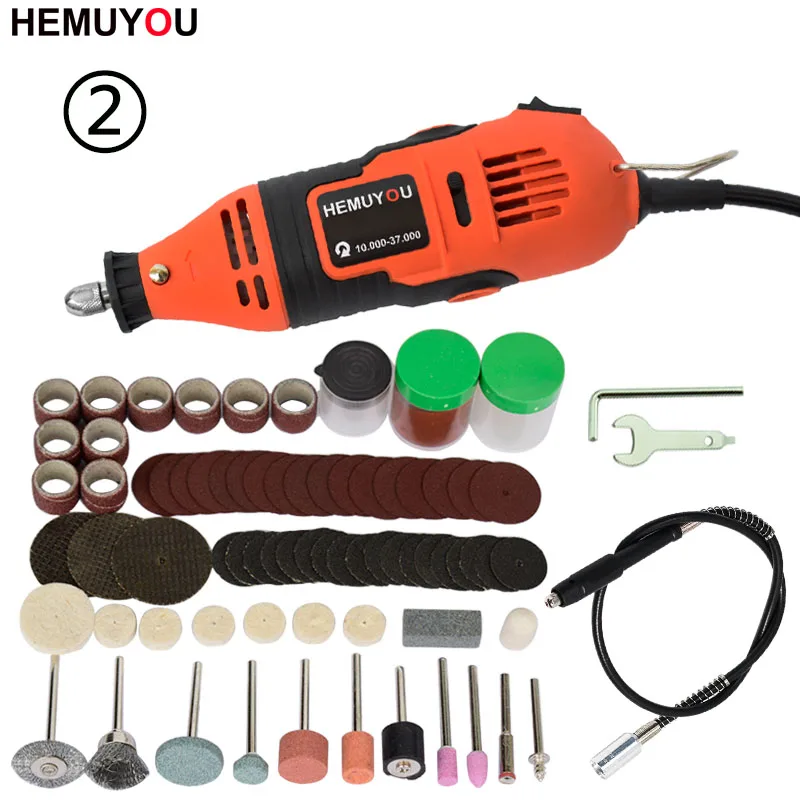 SET 2 Dremel стильная мини-дрель 180 Вт/400 Вт полировальная машина с переменной скоростью роторный инструмент с 105 шт. аксессуары для электроинструментов - Цвет: SET 2