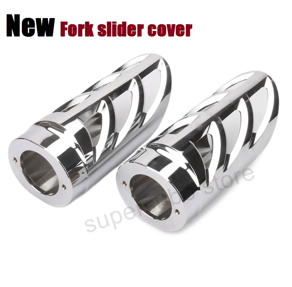 Chrome Upper Fork Slider Cover harley street glide Motorcycle Shock