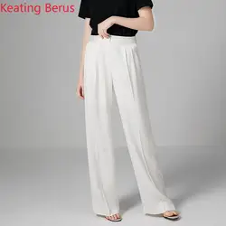 2019 Модные женские летние брюки белые повседневные свободные большие размеры широкие брюки дышащие спортивные женские брюки джоггеры 1164