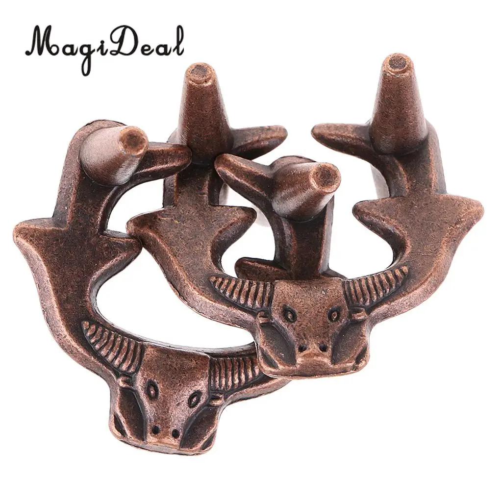 MagiDeal Bull Lock Puzzle Classic Metal Brain Teaser IQ EQ Test Intelligence Toy for Adults Children Kids Gift
