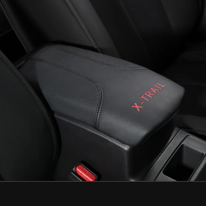 Микрофибра кожа автомобиля подлокотник накладка черный центральная консоль Авто подлокотники коробки Чехлы подушки только для Nissan X-Trail - Название цвета: black