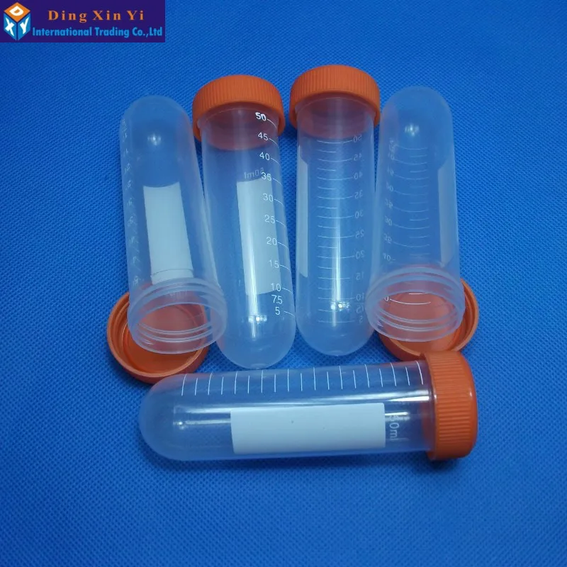 50ML 50PCS/LOT Microcentrifuge Centrifuge Tubes with screw cap Plastic round-bottom centrifuge tube 105*28.5mm(Length*Diameter)