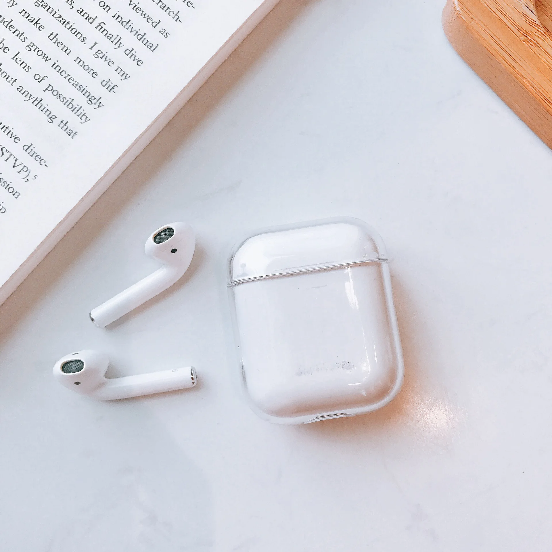 Чехол для Airpods Прозрачный чехол для Airpods 1 Жесткий Гладкий Простой стильный защитный чехол подходит 1:1 i60 i30 i10 i12 чехол