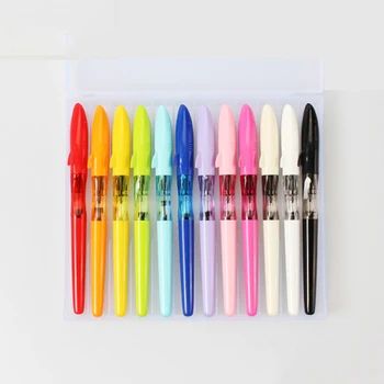 

12pcs/box JINHAO Fountain Pens with Gift Box F/EF Hooded Nib Cute Shark Pens Ink Pen for Writing School Supplies Stationery