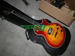 Custom Shop Черри съемки Электрогитары пламя Накладка Высокое качество оптовая продажа Гитары с случае