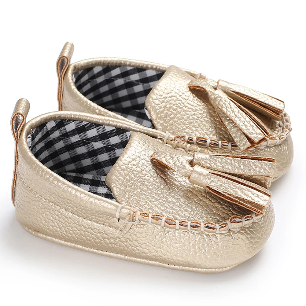 Brand Newborn Baby Soft Sole Crib Shoes Infant Girl Toddler Solid Fringe Sneaker Anti-Slip Baby Shoes 0-18