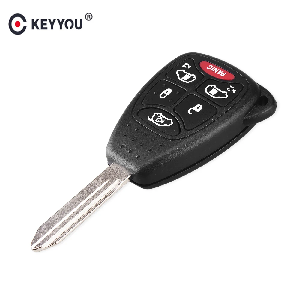 

KEYYOU (5+1) 6 Buttons Remote Car Key Shell Cover FOB For CHRYSLER Town & Country Grand Caravan Sebring Dodge Jeep With Pad