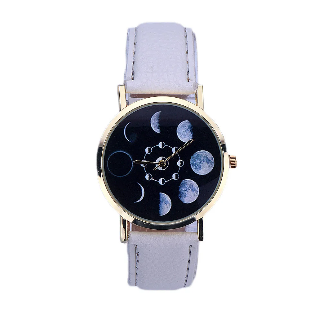 Montre унисекс спортивные мужские кожаные часы Женская мода Lunar Eclipse напечатанные кварцевые наручные часы ЖЕНСКИЕ НАРЯДНЫЕ часы Relojes# JO