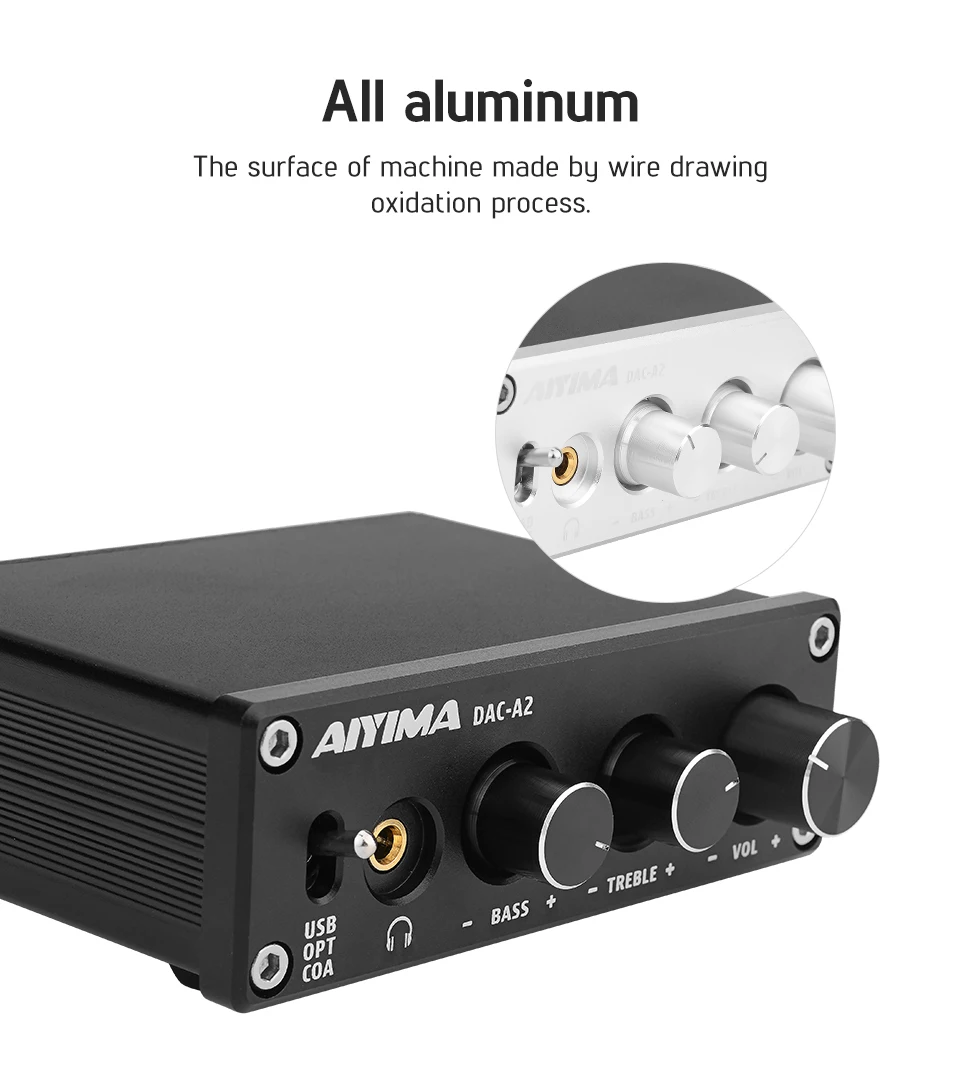 Aiyima mini decodificador de áudio de fibra