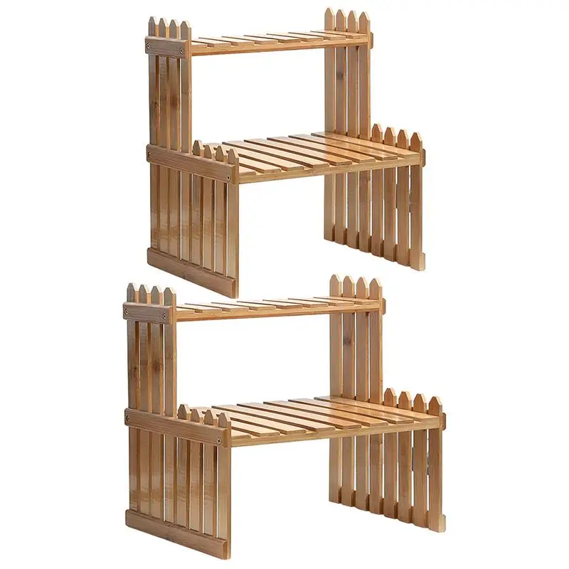New Arrival Plant Shelves Flower Garden Rack Stand Flower Display Stand Bamboo Display Stand Bamboo Shelf Stand Holder Storage