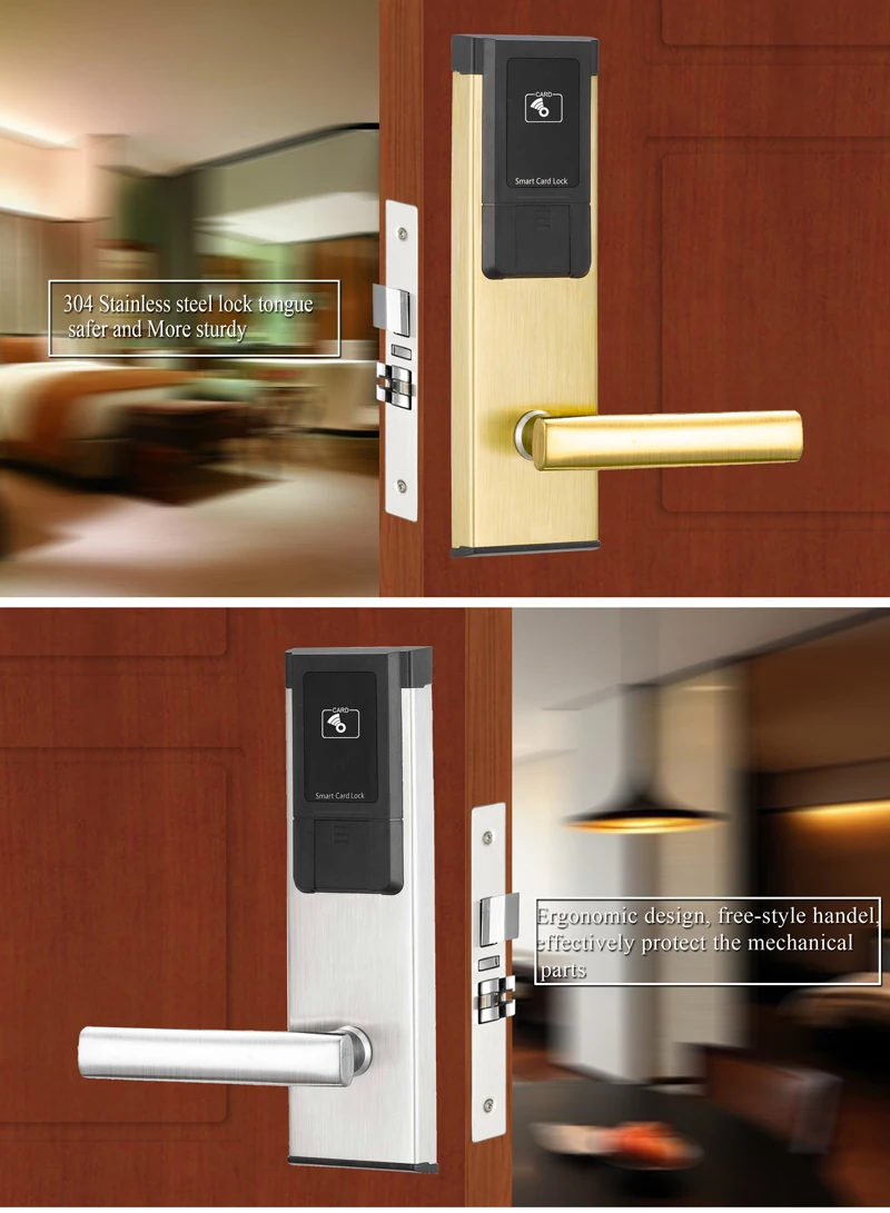 Security Digital Electronic Lock Keyless Smart RFID Door Lock Access Control Entrance With 2pcs Mechanical Key