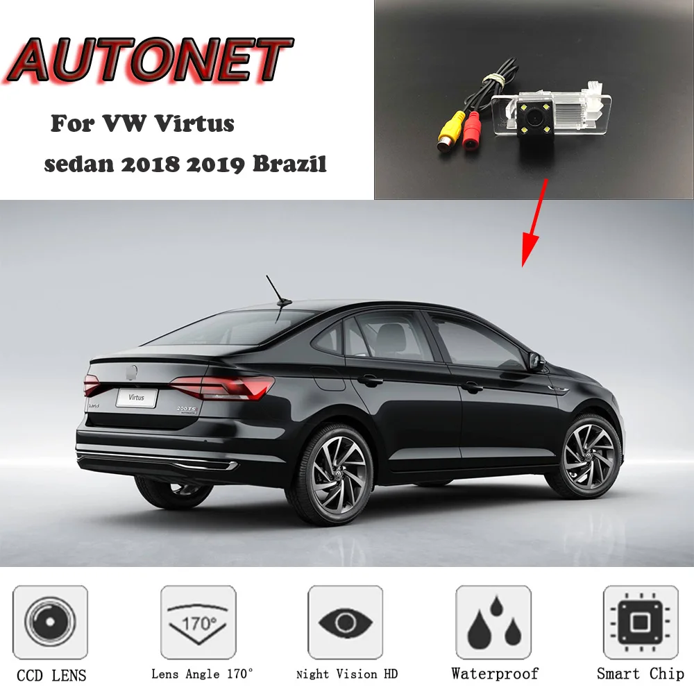 

AUTONET Backup Rear View camera For VW Virtus sedan 2018 2019 Brazil HD/CCD Night Vision/license plate camera