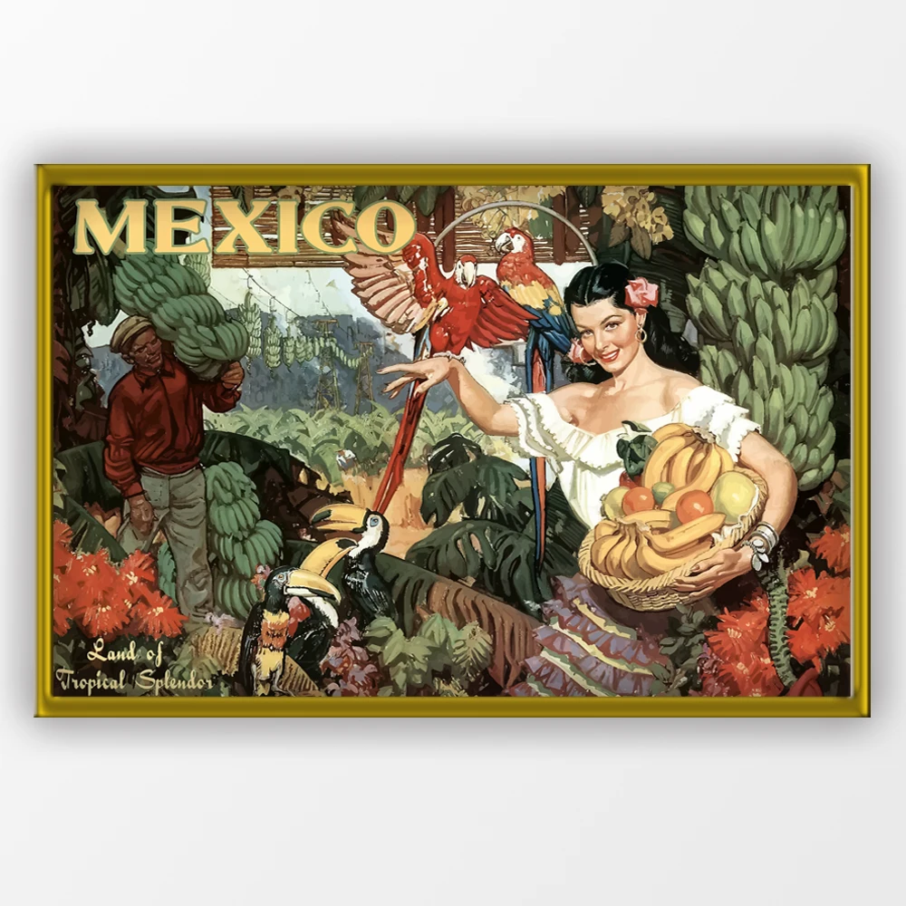 

Canvas Prints of Art Paint Retro Mexico Poster Strong Color Canvas Print Classic Paintings For Home Decoration LZ137