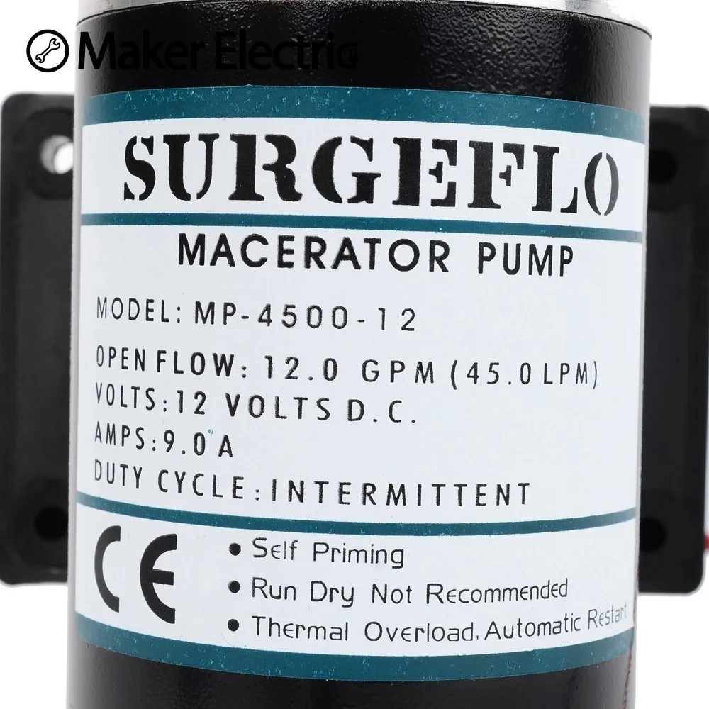 MP-4500-12 12v dc dc Sewage Macerator Pump 45L/min Centrifugal Water Pump bilge Sewage