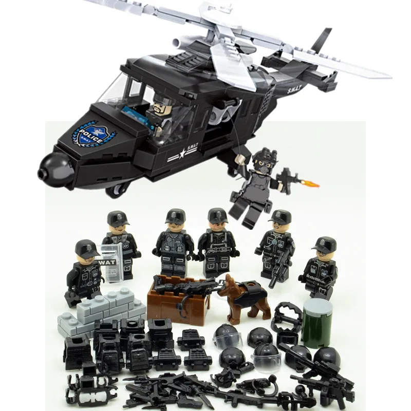 SWAT Military Army WW2 Helicopter Navy Seals Special Forces Team Soldier Building Blocks Bricks Figures Educational Gift Toy Boy SWAT Military Army WW2 Helicopter Navy Seals Special Forces Team Soldier Building Blocks Bricks Figures Educational Gift Toy Boy