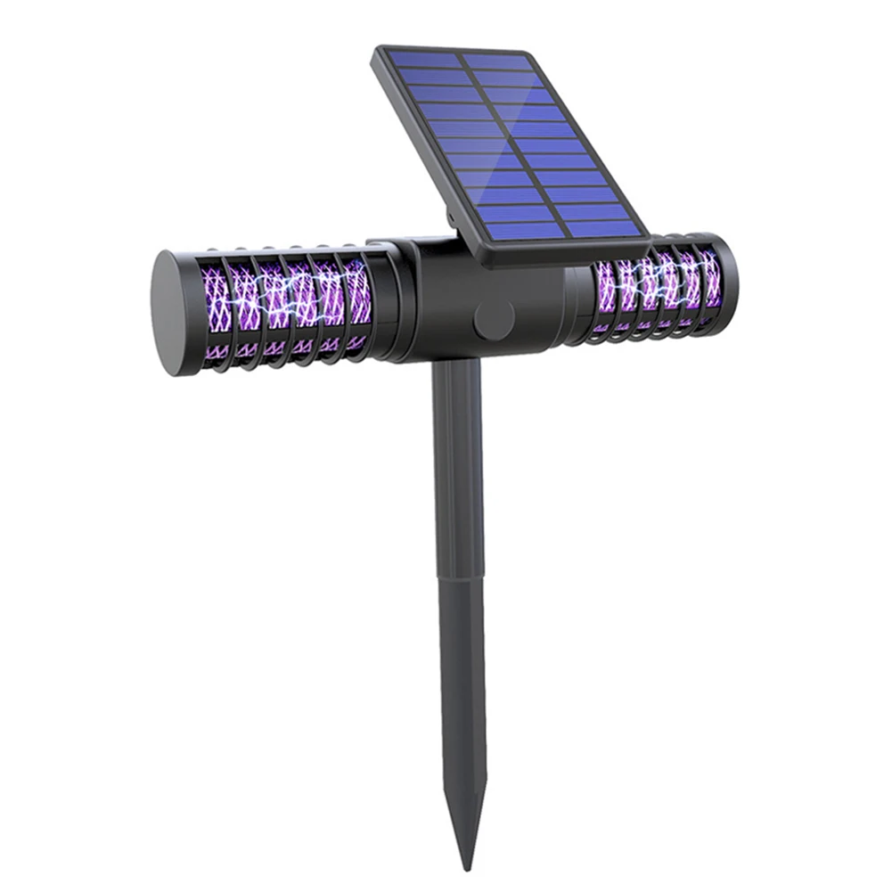 

Solar LED Outdoor Mosquito Killer Lamp Waterproof UV Light High-voltage Grid Whole Night Protect --M25