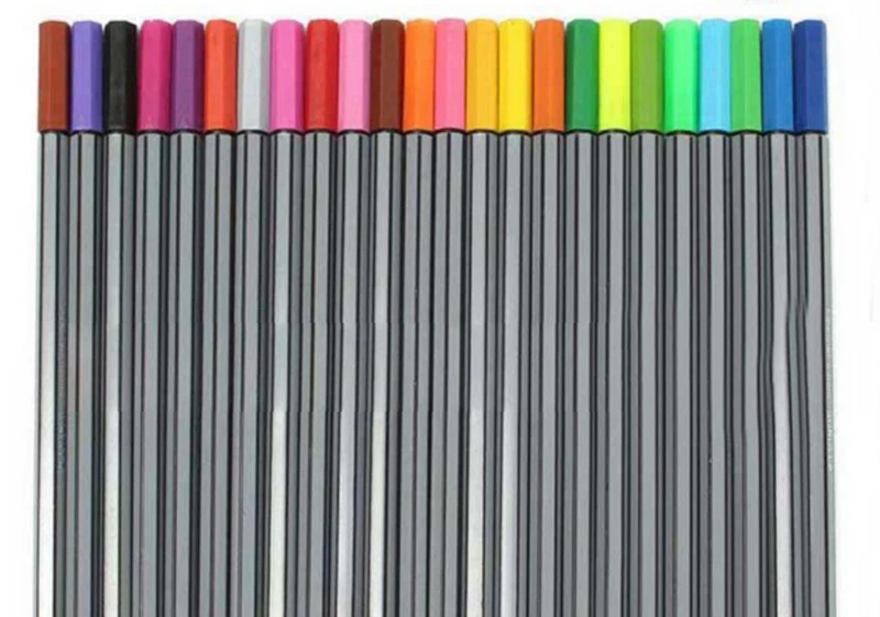 1 комплект/24 цвета 0,4 мм тонкая линия акварельные ручки ручка сверхтонкая маркер авторучка чернила художественная детская граффити крючкообразная ручка