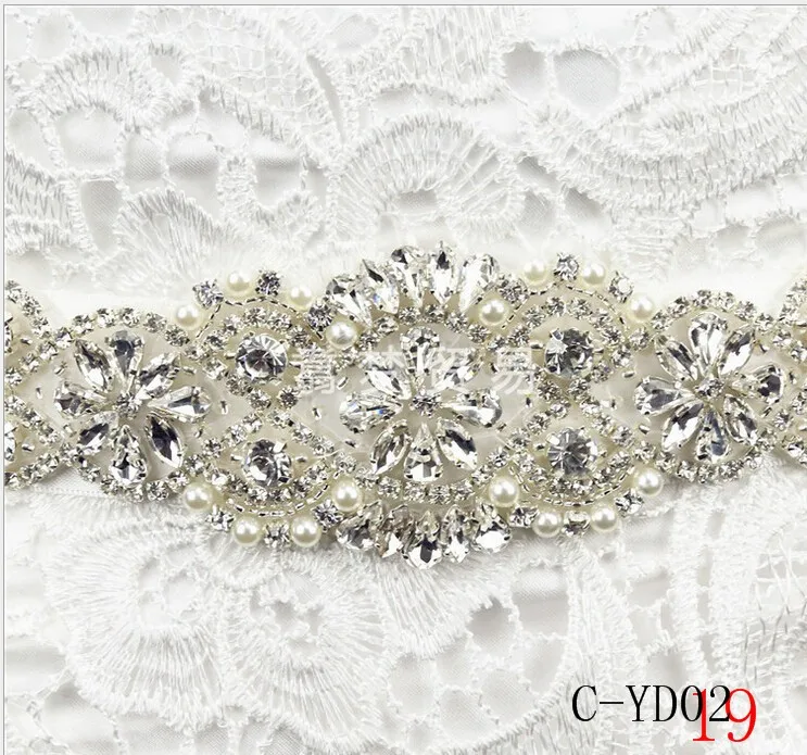 Women Luxurious Floral New Crystal Rhinestone Wedding Bridal Sash Belt Prom Sash Wedding Sash Belt 270cm3cm (2)
