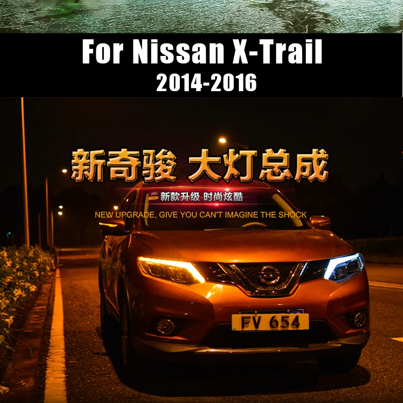 KOWELL стайлинга автомобилей для Nissan X-Trail фары- для X-Trail светодиодный фары DRL Объектив Двойной Луч H7 HID bi Xenon