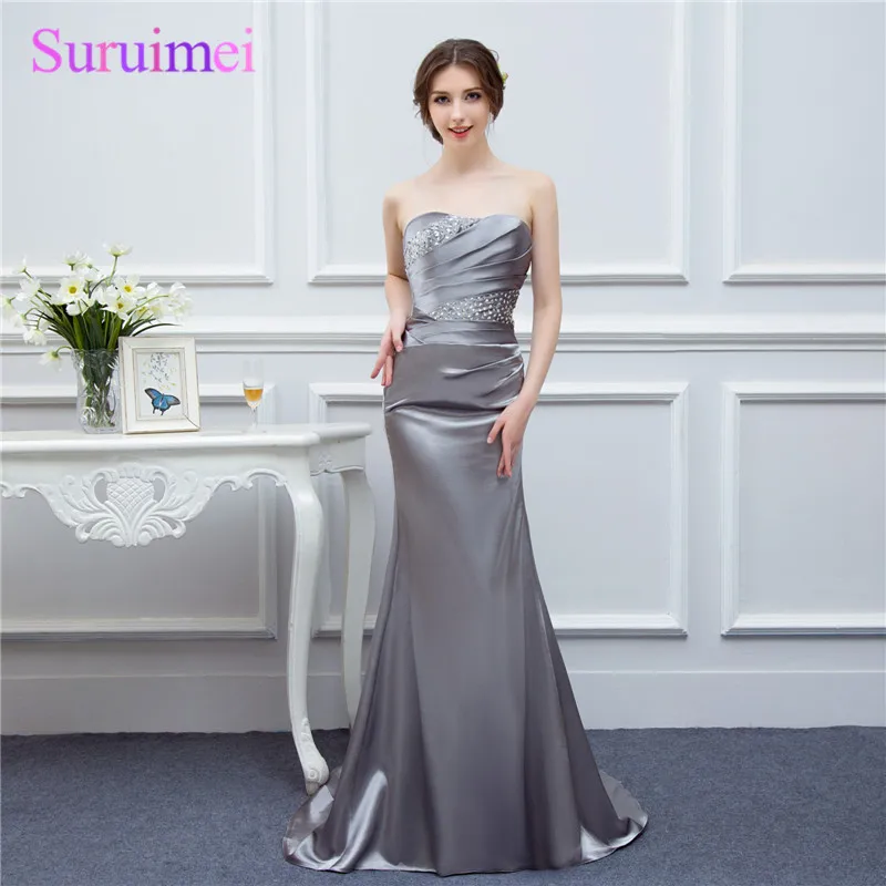Royal Blue Evening Dresses Silver Gray High Quality Sweetheart