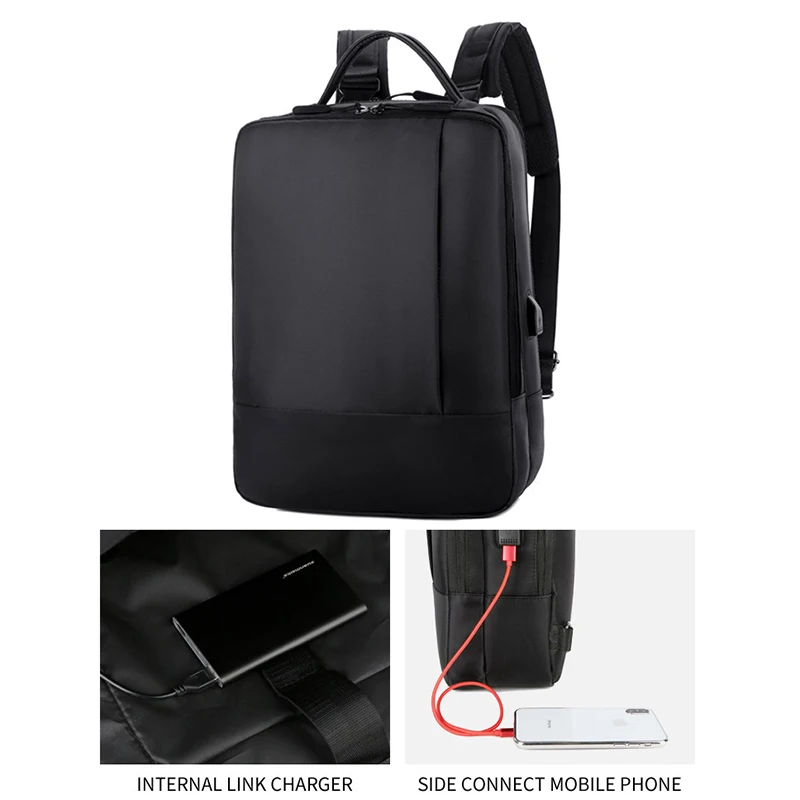 Портативный мужской деловой рюкзак, перезаряжаемый через USB, рюкзак большой емкости, дорожная сумка для компьютера