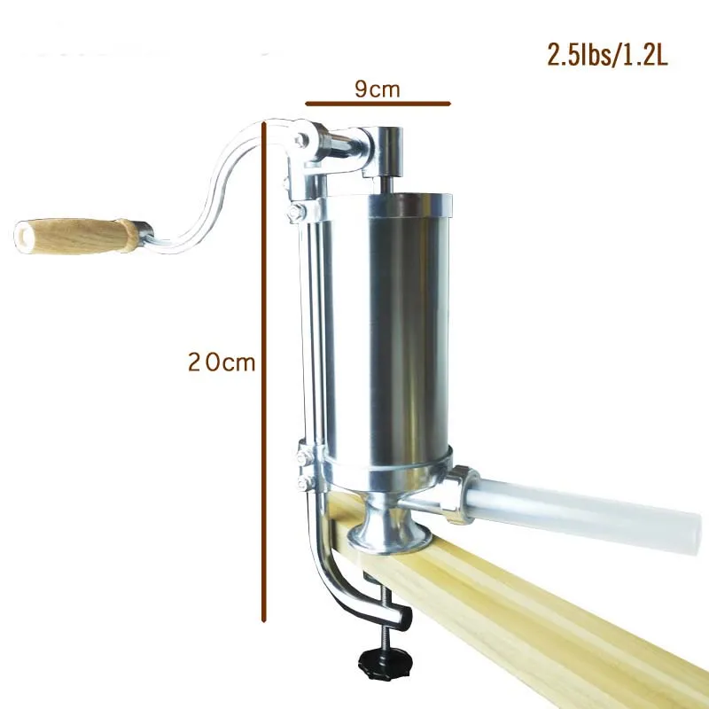 Iyoupite 2.5lbs/1.2L Бытовая Вертикальная колбаса шприцы из нержавеющей стали машина для