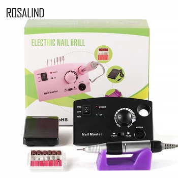 

ROSALIND Electric Manicure Drill Nail Art Equipment With EU Plug Nail Sanding Cutter File For Nail Design Drill Accessories