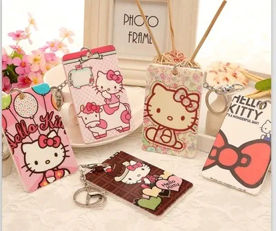 

1 Pcs.Kawaii Cartoon Kitty Cat Bus Card Cover.Plastic School Job Id Card Holder.Keychain.Cards Decoration.Free shipping