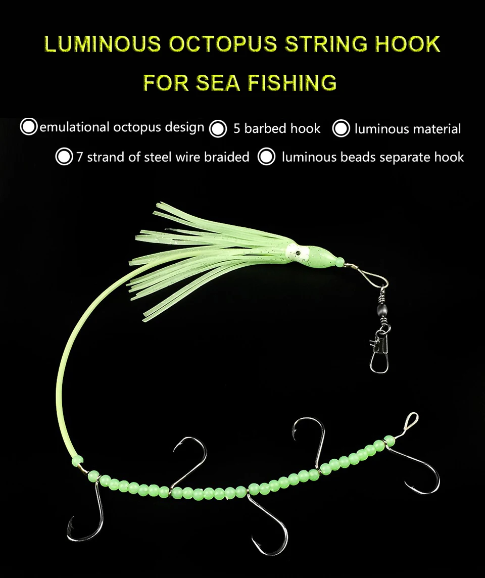 1 шт. 5 крючков с юбками для кальмаров Inchiku Jig Assist Hook octopus jigs assist hook светящийся крючок для кальмаров подходит для inchiku