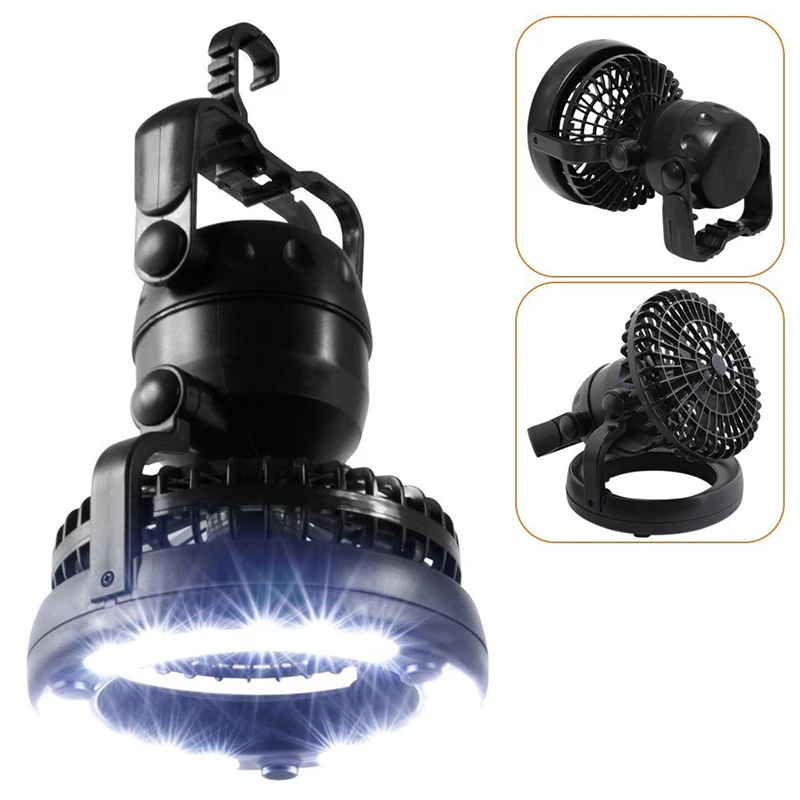 

Portable LED Camping Lantern With Ceiling Fan 18 LED Tent Lamp Use For Outdoor Camping Hiking Travel Fishing And Emergency