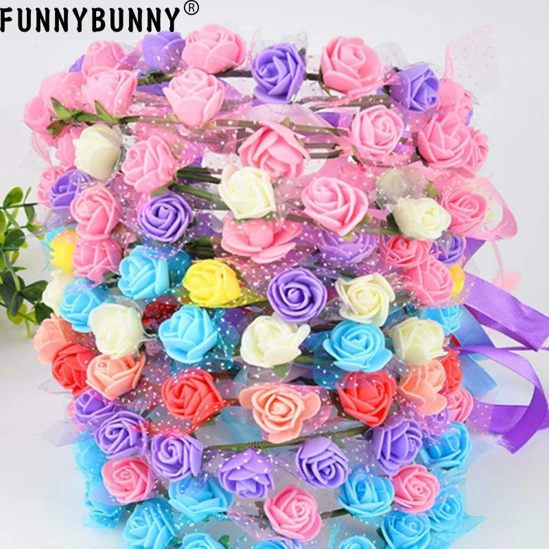 FUNNYBUNNY 12 шт Мини Искусственные розы DIY Свадебные цветы аксессуары сделать